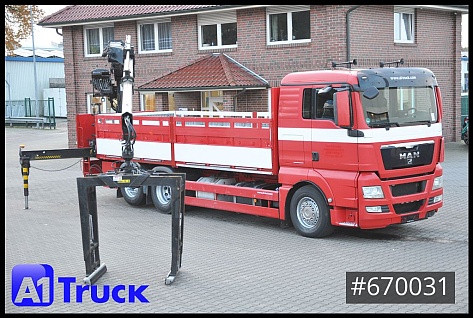 Lastkraftwagen > 7.5 - Laadbak - MAN - TGX 26.400 XL Hiab 166K, Lift-Lenkachse