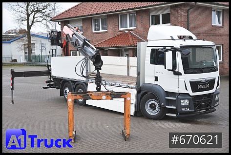 Lastkraftwagen > 7.5 - Cassone aperto - MAN - TGS 26.440,  Kran PK20.501L Lenkachse,