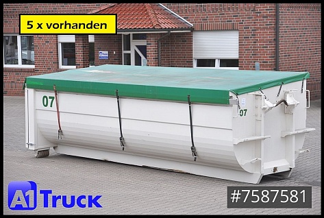 Trailers - Kipperaanhanger - Hueffermann - Abrollcontainer, 25m³, Abrollbehälter, Getreideschieber,